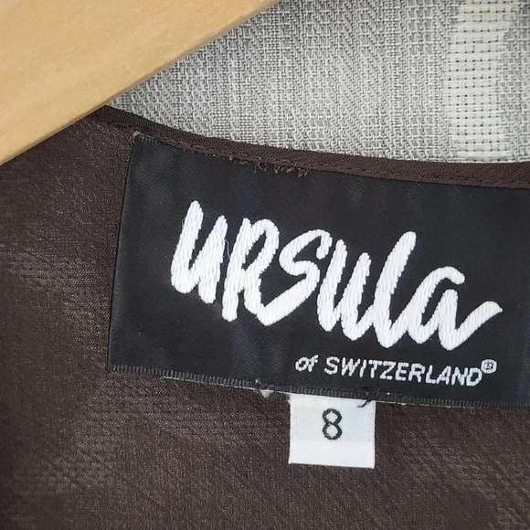 Vintage Ursula of Switzerland Open Front Long Sleeve Asymmetrical Brown Cardigan - Picture 6 of 8